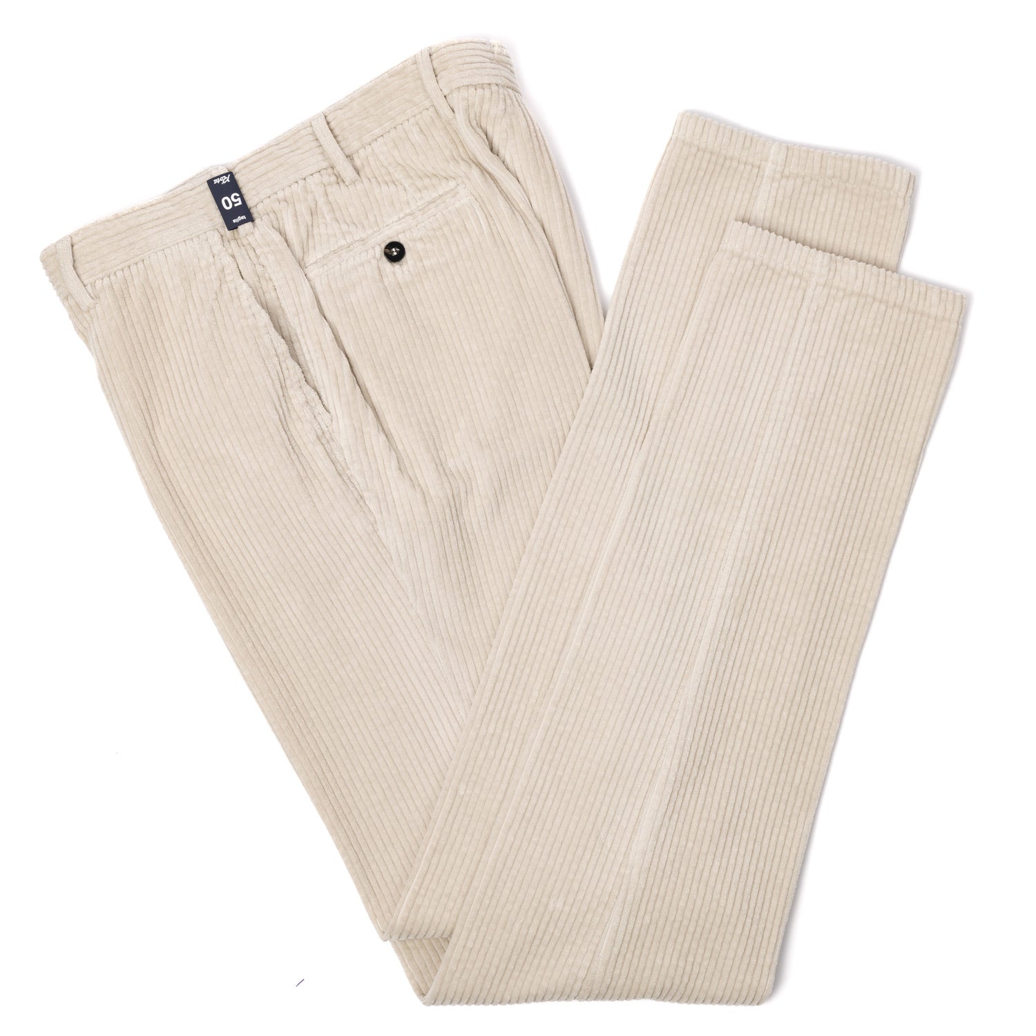 Exclusively for Michael Jondral: Snow-Colored Corduroy Trousers"Velluto Comodo" made from pure Cotton - Rota Sport